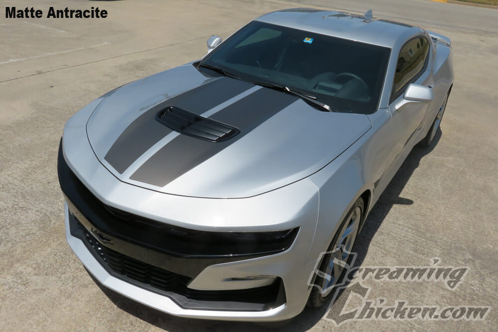 2019-23 Camaro Rally Stripes- matte anthracite hood