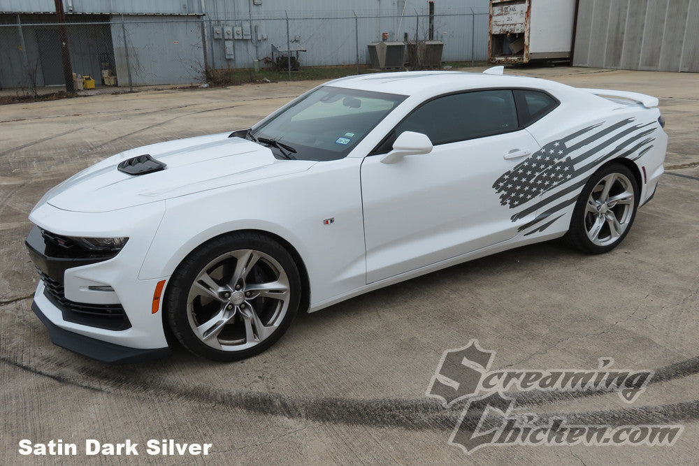 2016-24 Camaro Stars & Stripes Side Stripe- satin dark silver
