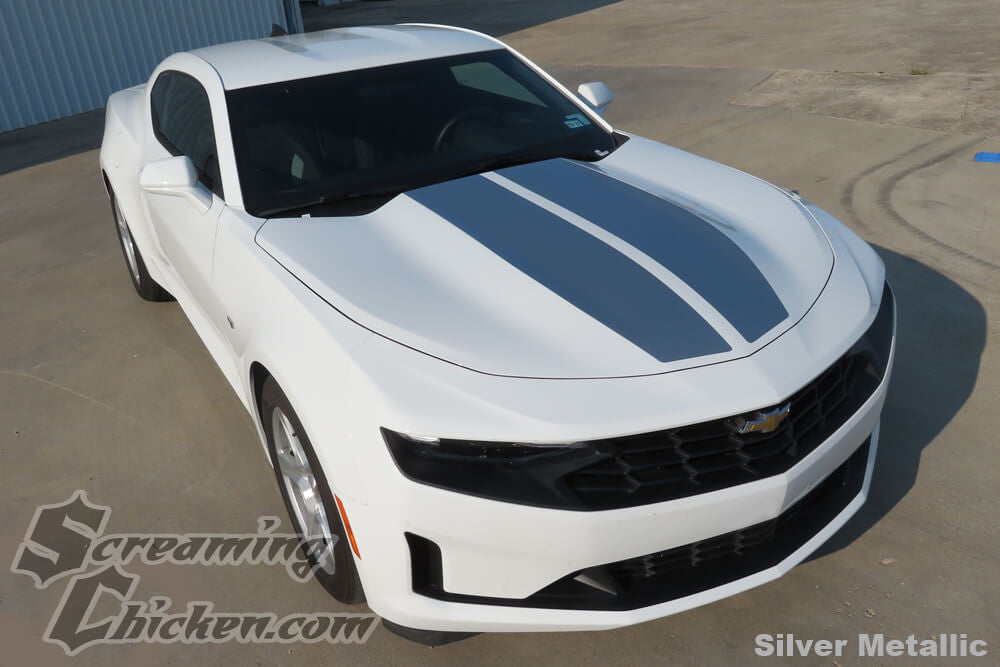 2019-23 Camaro Rally Stripes- silver metallic