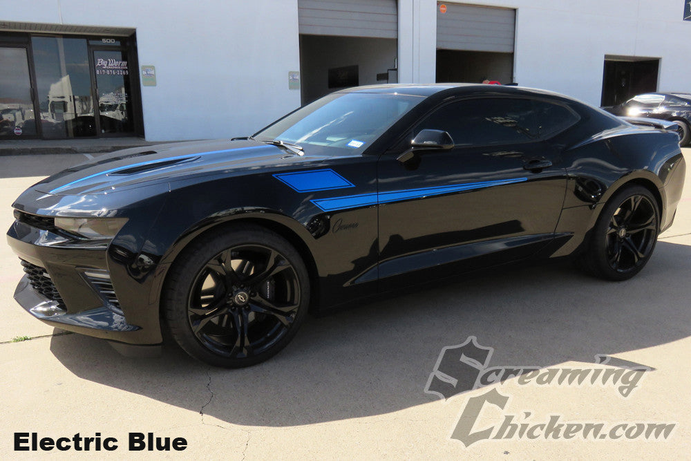2016-23 Camaro Track Stripes- electric blue