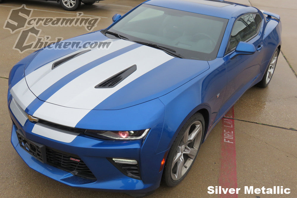 2016-18 Camaro Rally Stripes- silver metallic