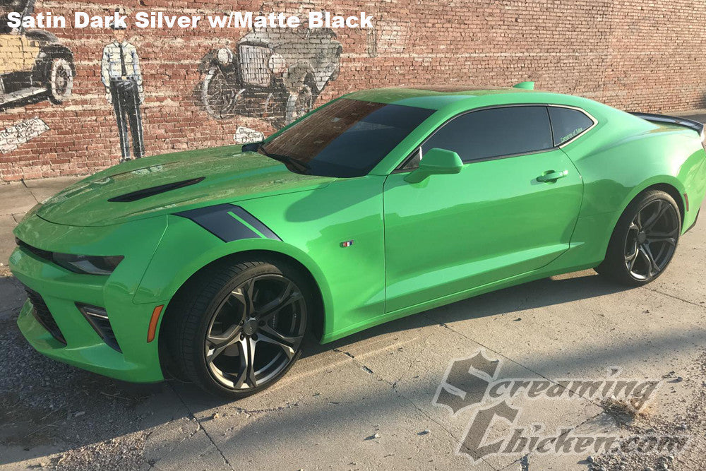 2016-23 Camaro Gen6 Hash Mark Stripes - dark silver w/ matte black