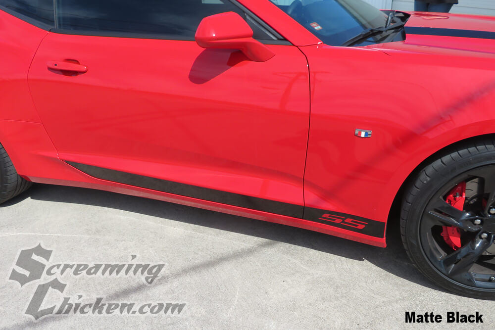 2016-23 Camaro Solid Rocker Stripe- matte black 1