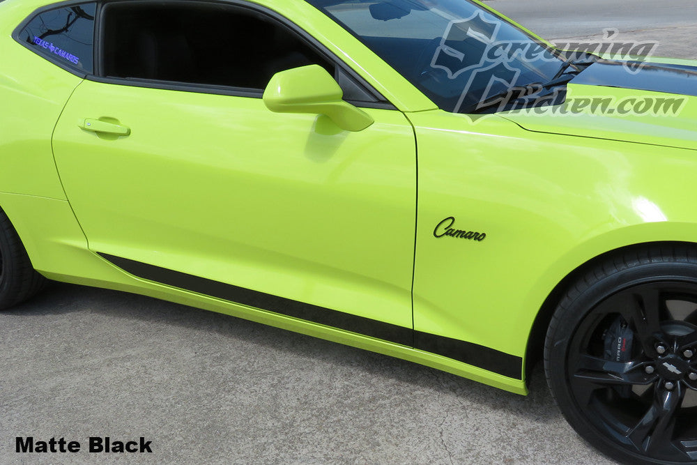 2016-23 Camaro Solid Rocker Stripe- matte black 2