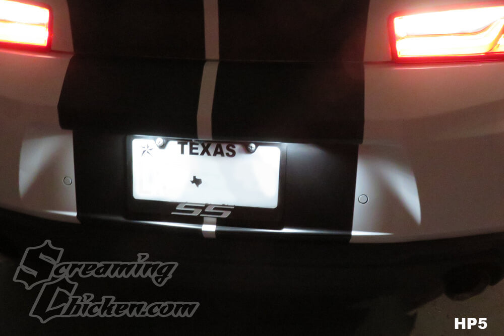 2016-24 Camaro LED License Plate Light Bulbs- HP5 illuminated 1