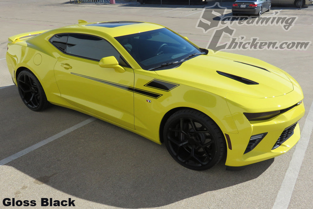 2016-23 Camaro Track Stripes- gloss black