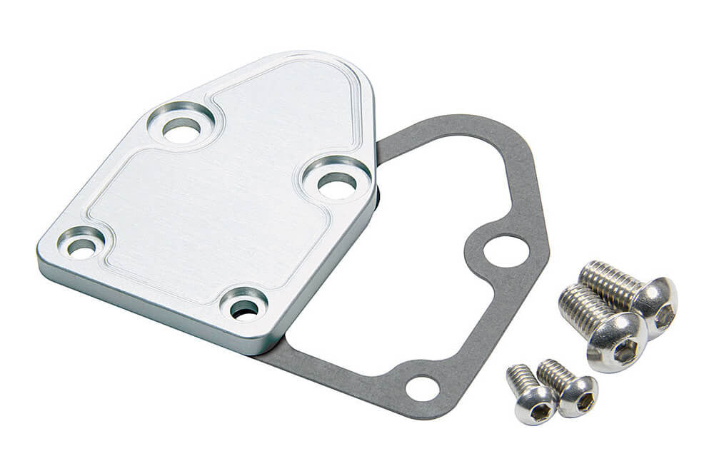 Small Block Chevy Fuel Pump Block Off Plate - Billet Aluminum