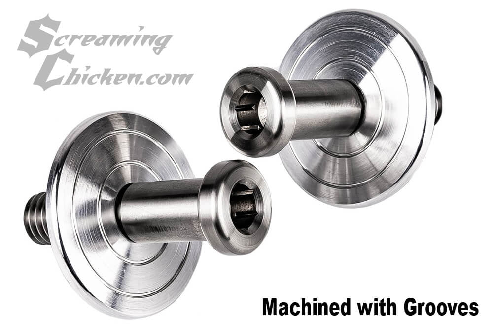 1970-81 Camaro/Firebird Stainless Door Strikers - machined w/ grooves