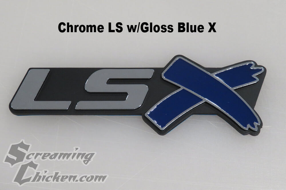 LSX Emblems- chrome w/ blue x