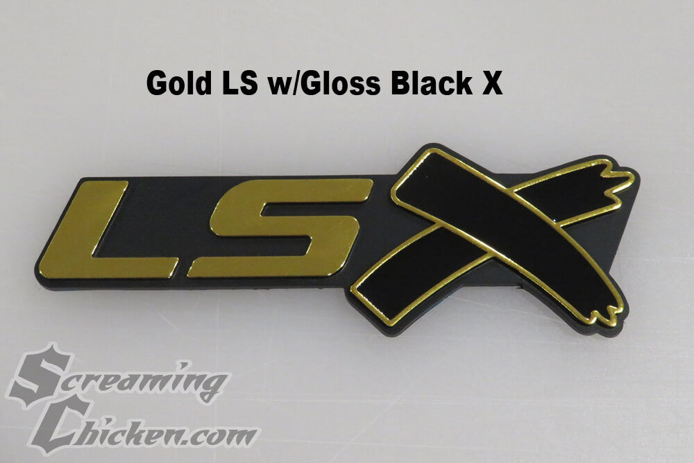 LSX Emblems- gold w/ black x