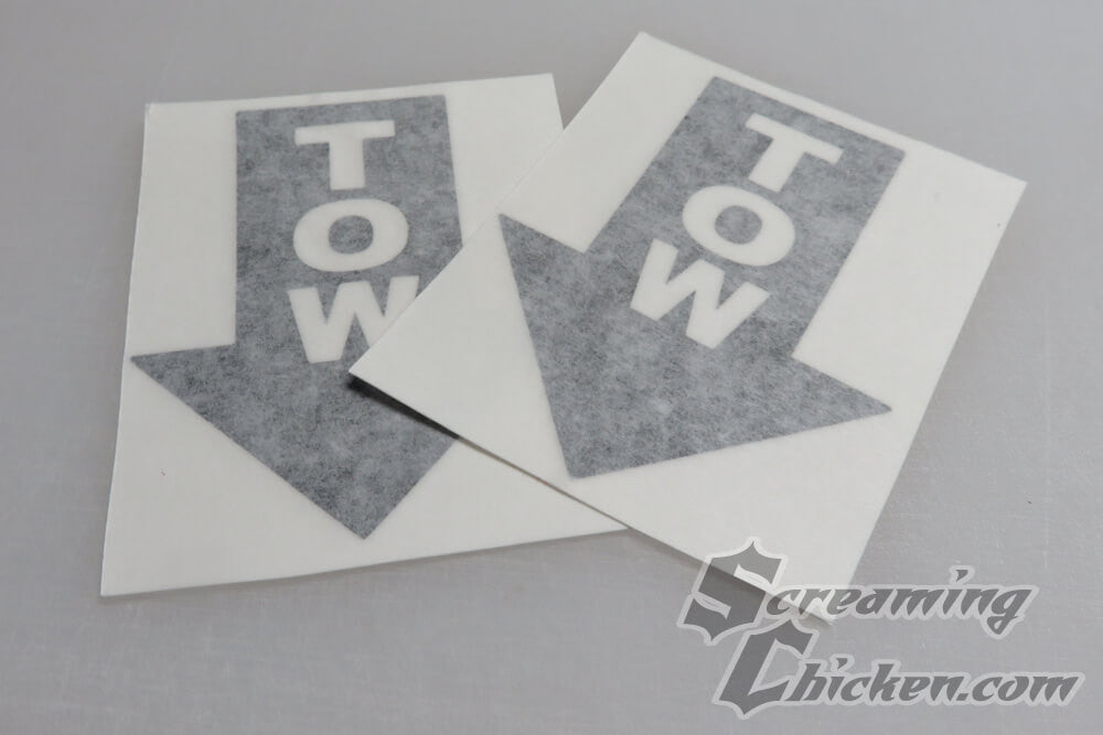 Tow Hook Stickers - uninstalled