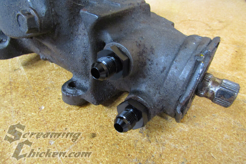 1982-92 Camaro/Firebird Metric O-Ring to AN Steering Box Fittings