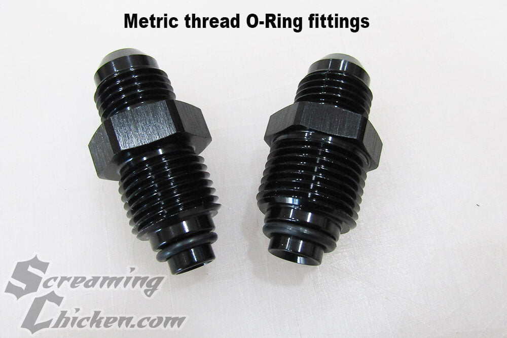 1993-2002 Camaro/Firebird Metric O-Ring to AN Steering Rack Fittings