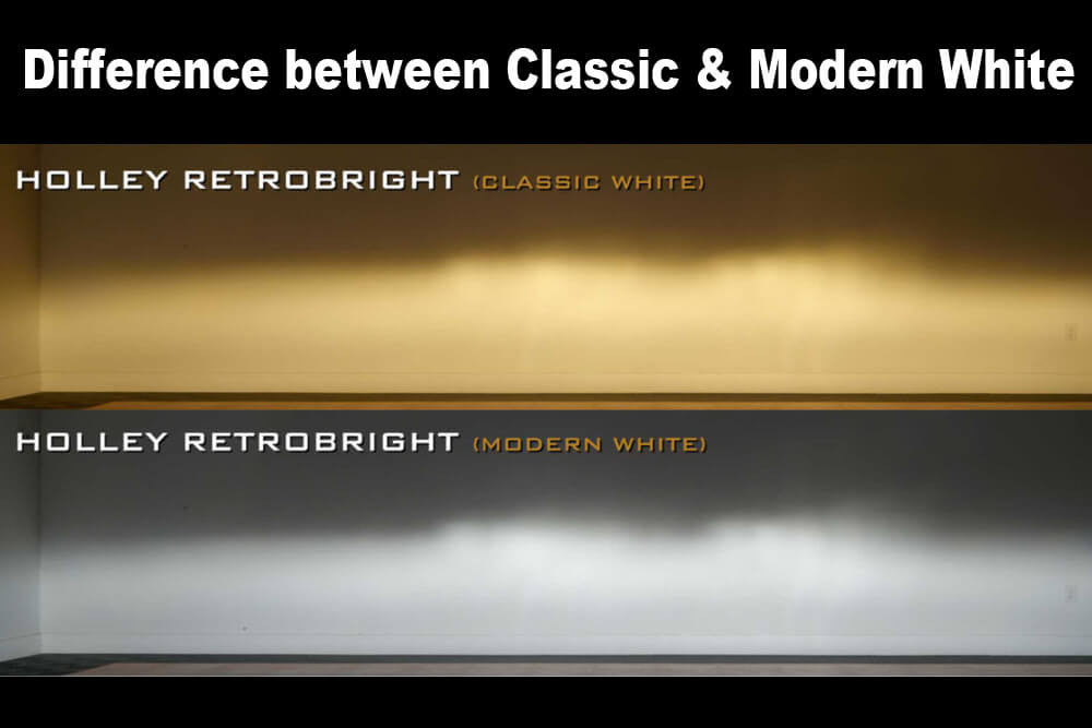 1982-92 Camaro Holley Retrobright Headlights - illuminated color comparison