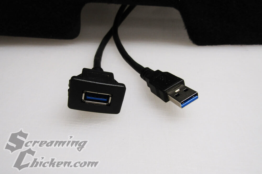 Square Flush Mount Single Port USB 3.0 Cable- uninstalled