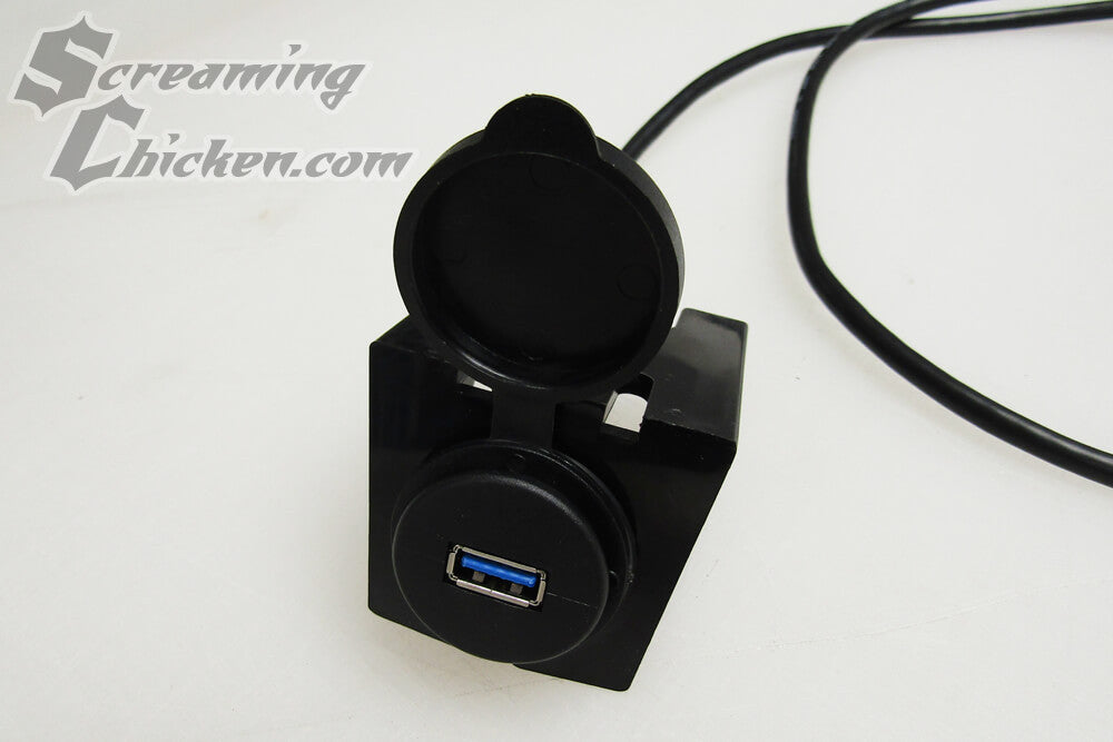 Round Flush Mount Single Port USB 3.0 Cable- open