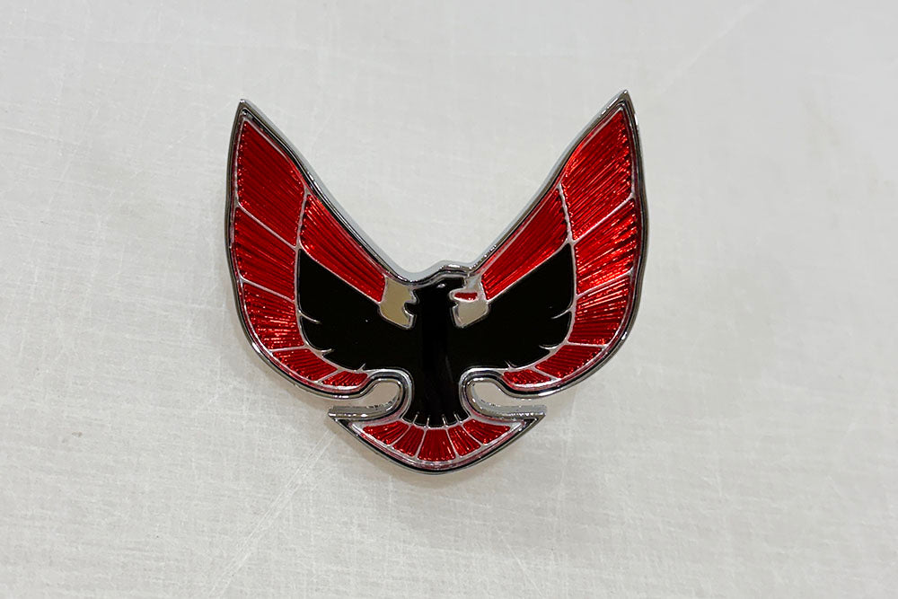 1974-76 Firebird Front Bumper Nose Header Panel Emblem Red