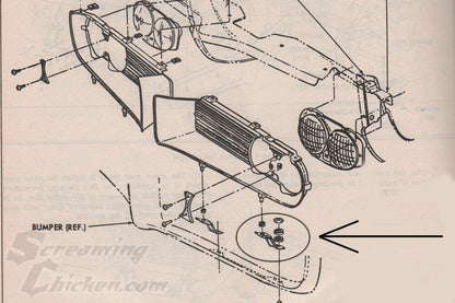 1967-68 Firebird Lower Grill Support Bracket Hardware- diagram