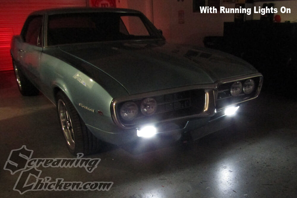 1967 Firebird LED Strip Parking Lights - illuminated white