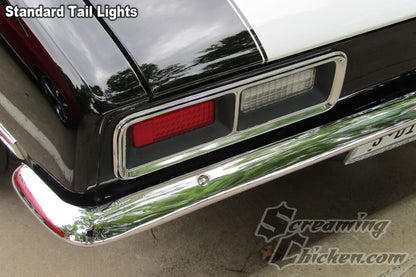 1968 Camaro United Pacific LED Tail Light Panels- standard panels installed