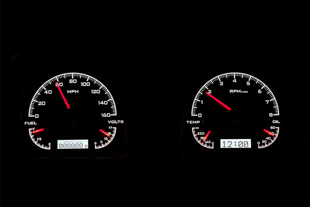 1969 Camaro Dakota Digital VHX Gauges (Black Alloy w/White Illumination)