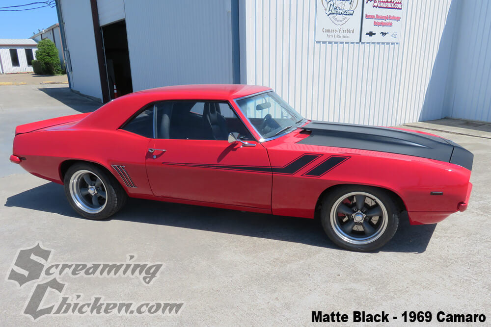 1967-69 Camaro Side Accent Stripes- matte black on 69