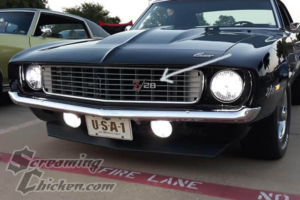 1980-81 Chevrolet Camaro Z28 Grille Emblem – Silver Tri-Color, Direct Replacement, EM2791R