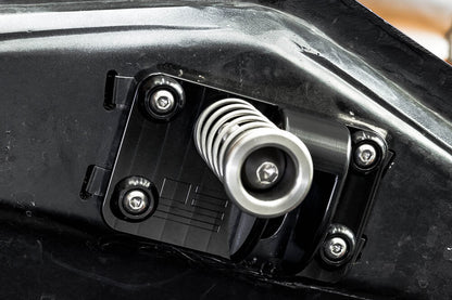 1967-81 Camaro LG Billet Aluminum Hood Latch Assembly- black installed 1