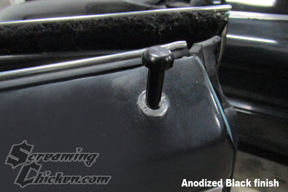 1967-81 Camaro/Firebird OE Style Billet Door Lock Knobs- installed black