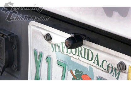 1970-81 Camaro/Firebird Mini License Plate Mount Reverse Camera- installed closeup 2