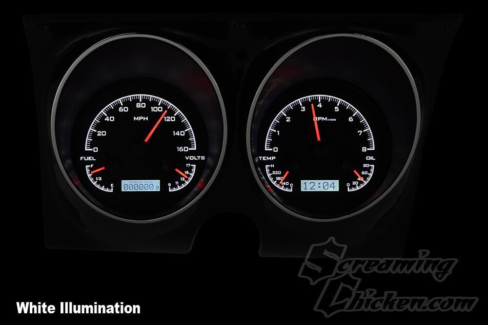 1967-68 Camaro/Firebird Dakota Digital VHX Gauges (Black Alloy w/White Illumination)- installed