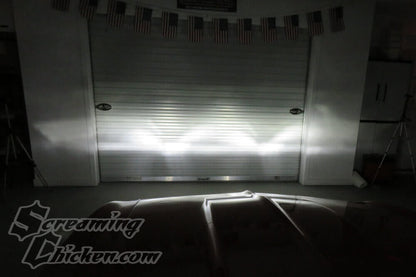1967-69 Camaro Slim Fit Halo LED Headlight Kit (pair)- illuminated driver perspective