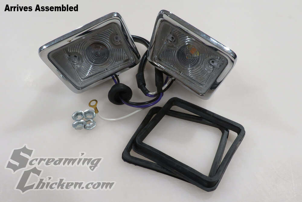 1967 Camaro Complete RS Parking Lights With LED bulbs- assembled