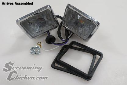 1967 Camaro Complete RS Parking Lights With LED bulbs- assembled