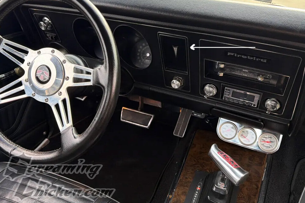 1969 Firebird Dash Clock/Gauge Delete Plate