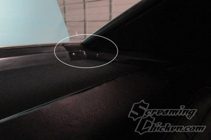 1967-69 Camaro/Firebird Package Tray Corner Trim- installed