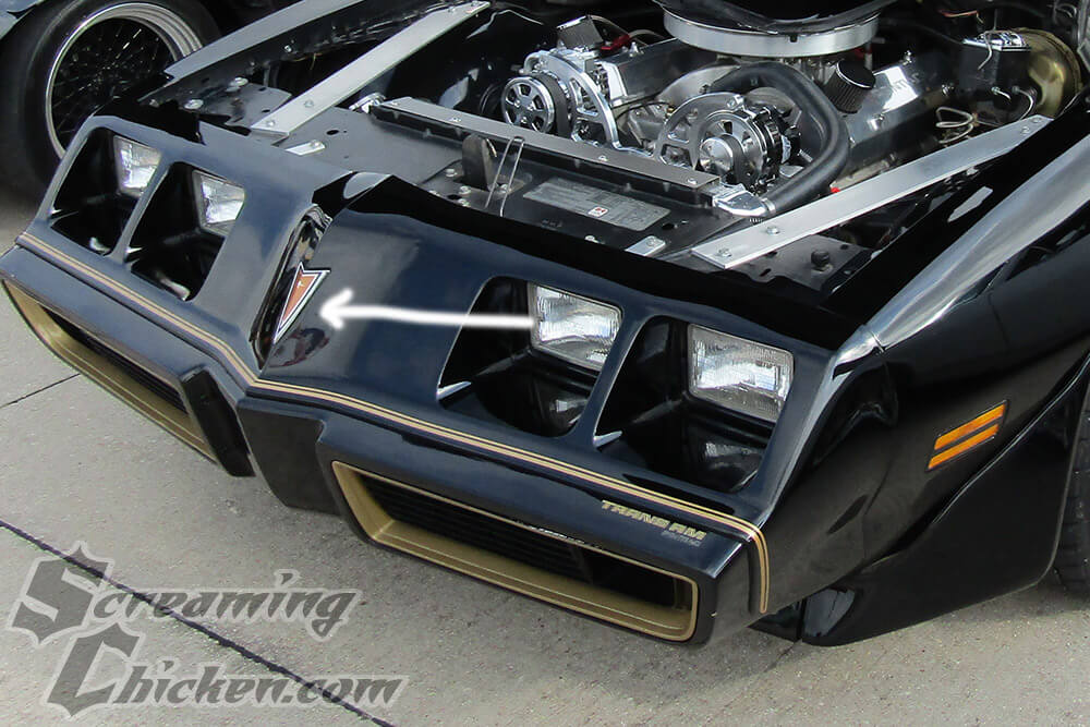 1977-81 Firebird/Trans-Am Front Header Panel Emblem (red)