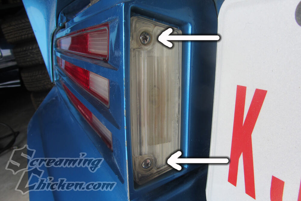 1974-78 Firebird License Plate Lights Screws- installed