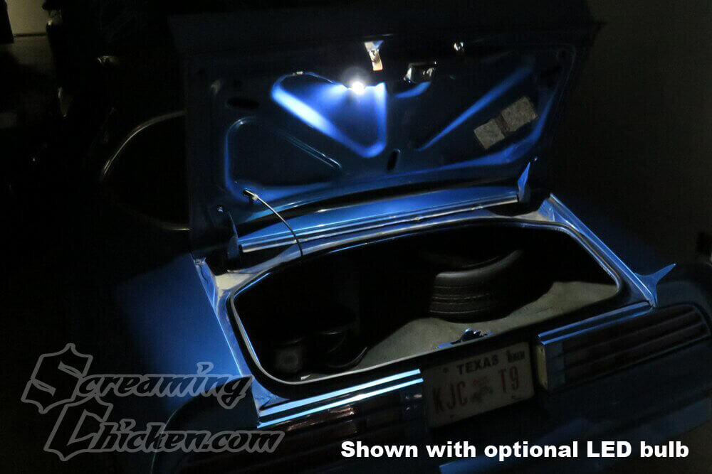 1970-81 Camaro/Firebird Trunk Light Assembly- installed and illuminated