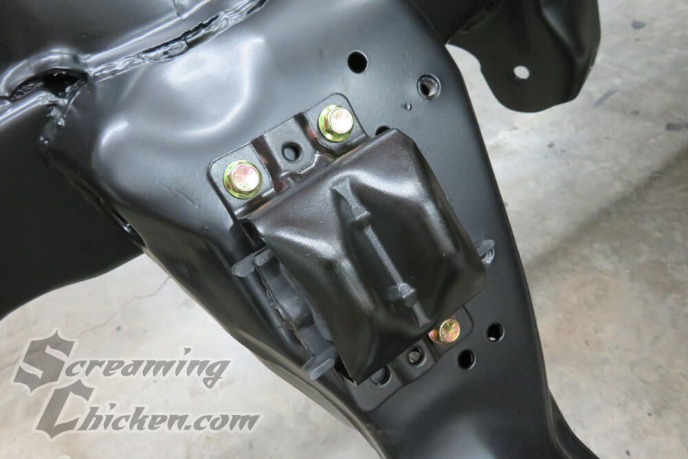 1982-92 Camaro/Firebird Stock Style SBC Frame Side Mounts- installed