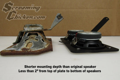 1970-81 Camaro & 1970-79 Firebird Front Dash Speakers w/ Install Bracket- comparison pic