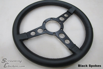1970-81 Firebird/Trans Am Black Lecarra Billet Steering Wheel Complete Kit