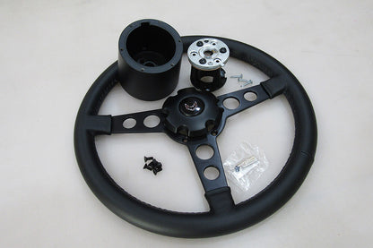 1970-81 Firebird/Trans Am Black Lecarra Billet Steering Wheel Complete Kit