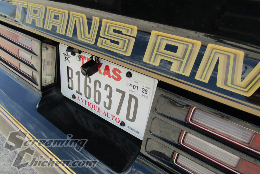 1970-81 Camaro/Firebird OE Style Mirror With Forward and Rear Camera  - installed rear camera