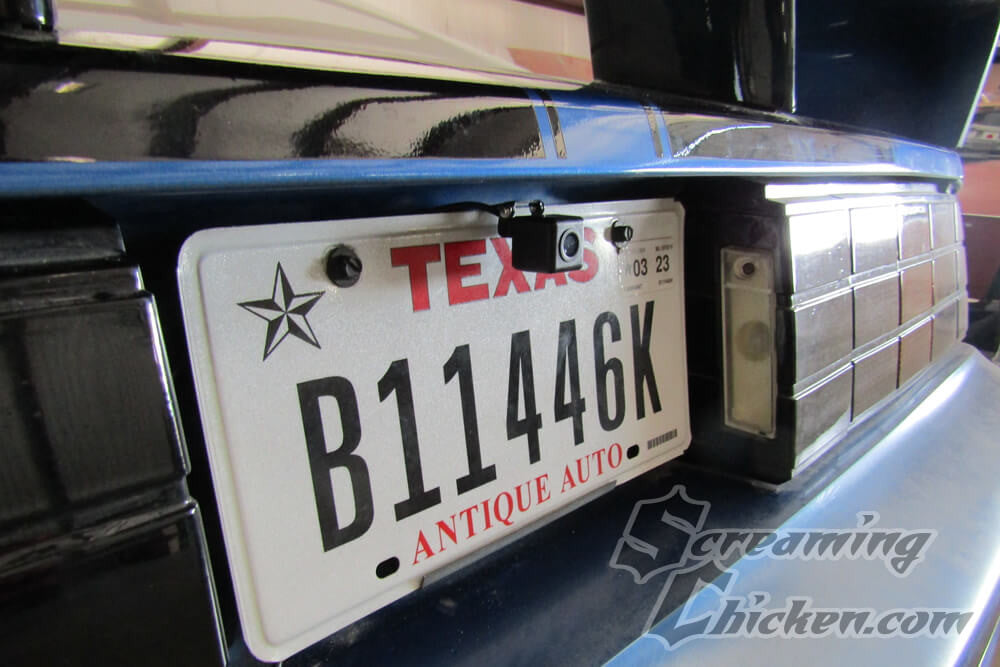 1982-92 Camaro/Firebird License Plate Mount Reverse Camera- installed