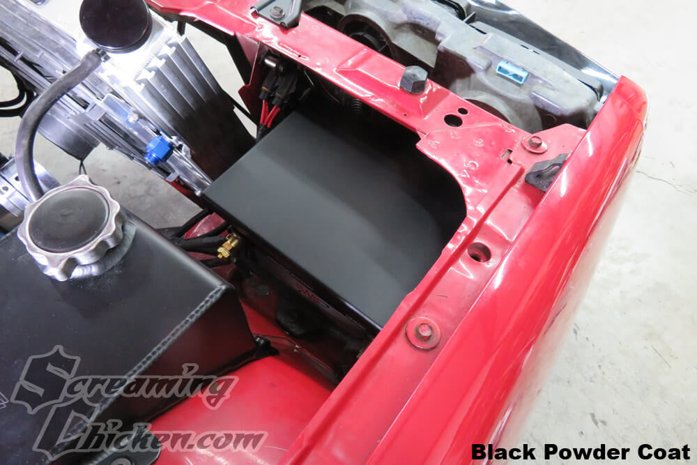 1982-1992 Camaro/Firebird Aluminum Battery Cover- black installed 2