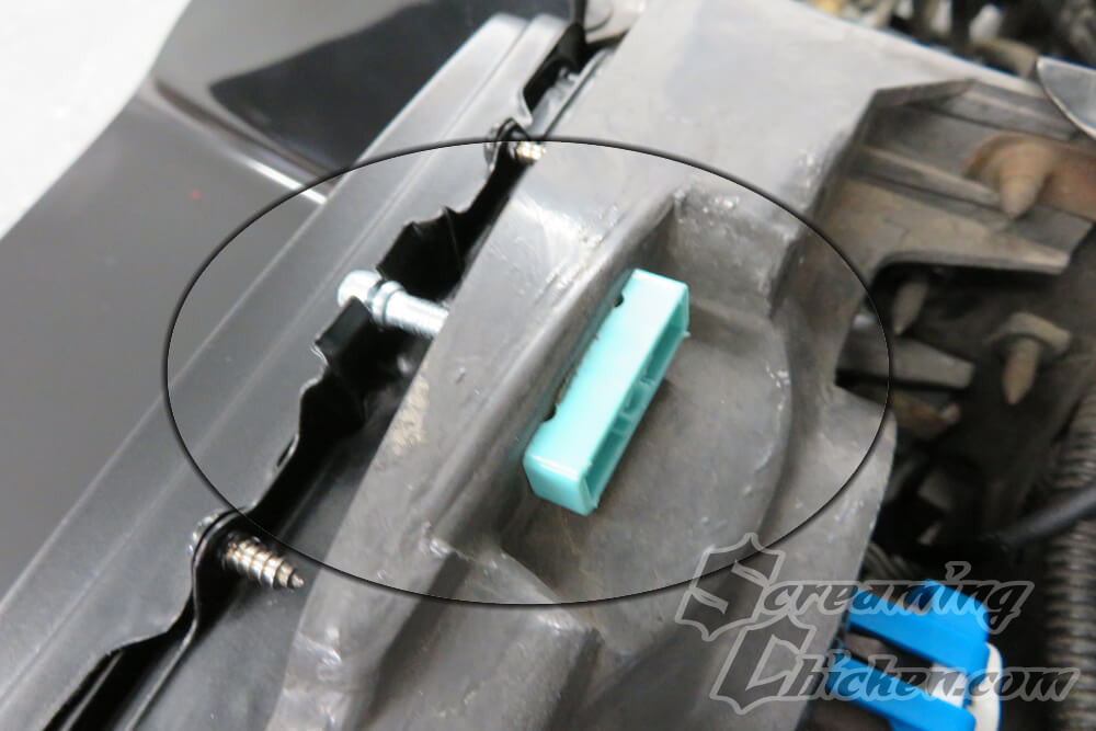 1982-92 Firebird Headlight Mount/Adjust Hardware- adjusters installed