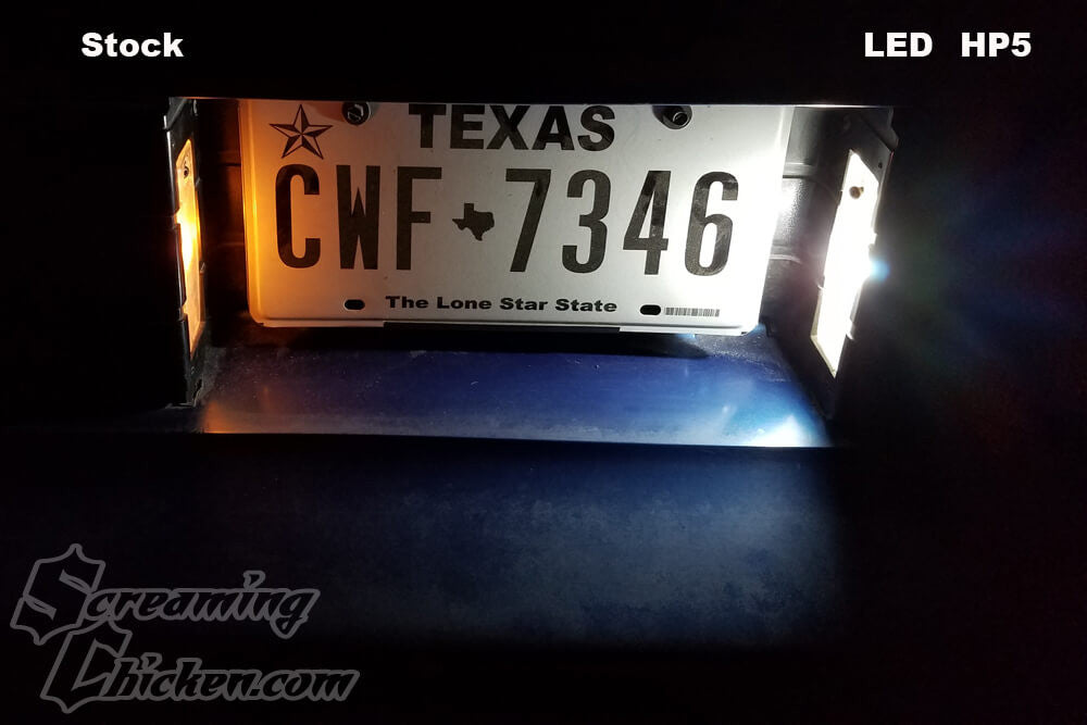 1982-92 Camaro LED License Plate Bulbs- comparison