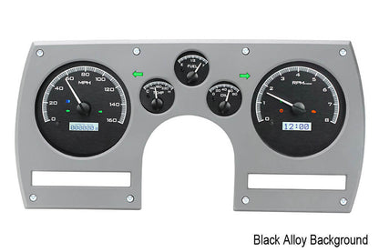 1982-89 Camaro Dakota Digital VHX Gauges (Black Alloy w/White Illumination)- front view