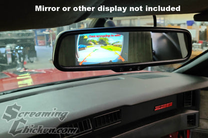 1982-92 Camaro/Firebird Mini License Plate Mount Reverse Camera- mirror screen view